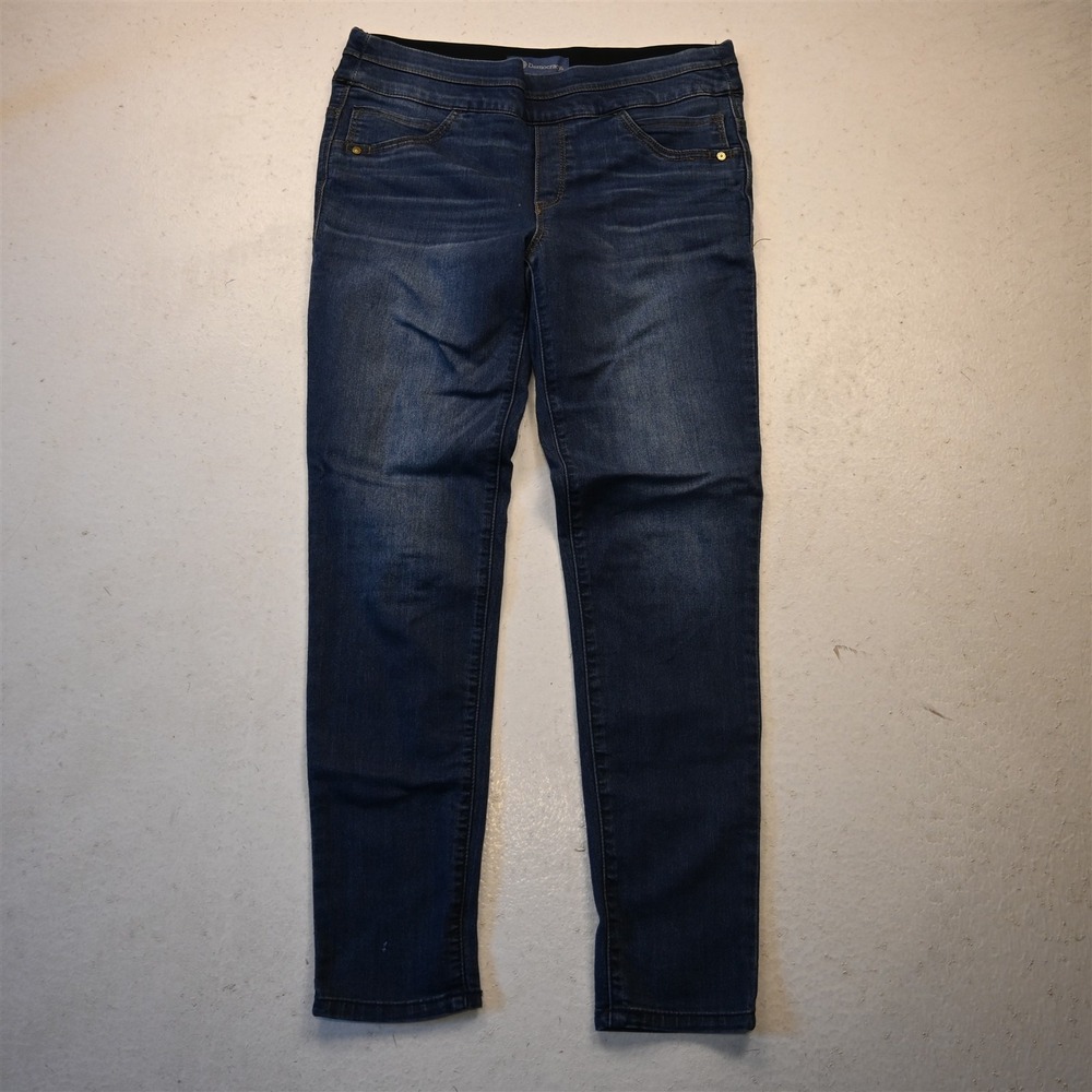 Democracy 6 Mid Rise Skinny Pull On Medium Stretch Denim Womens Jeans